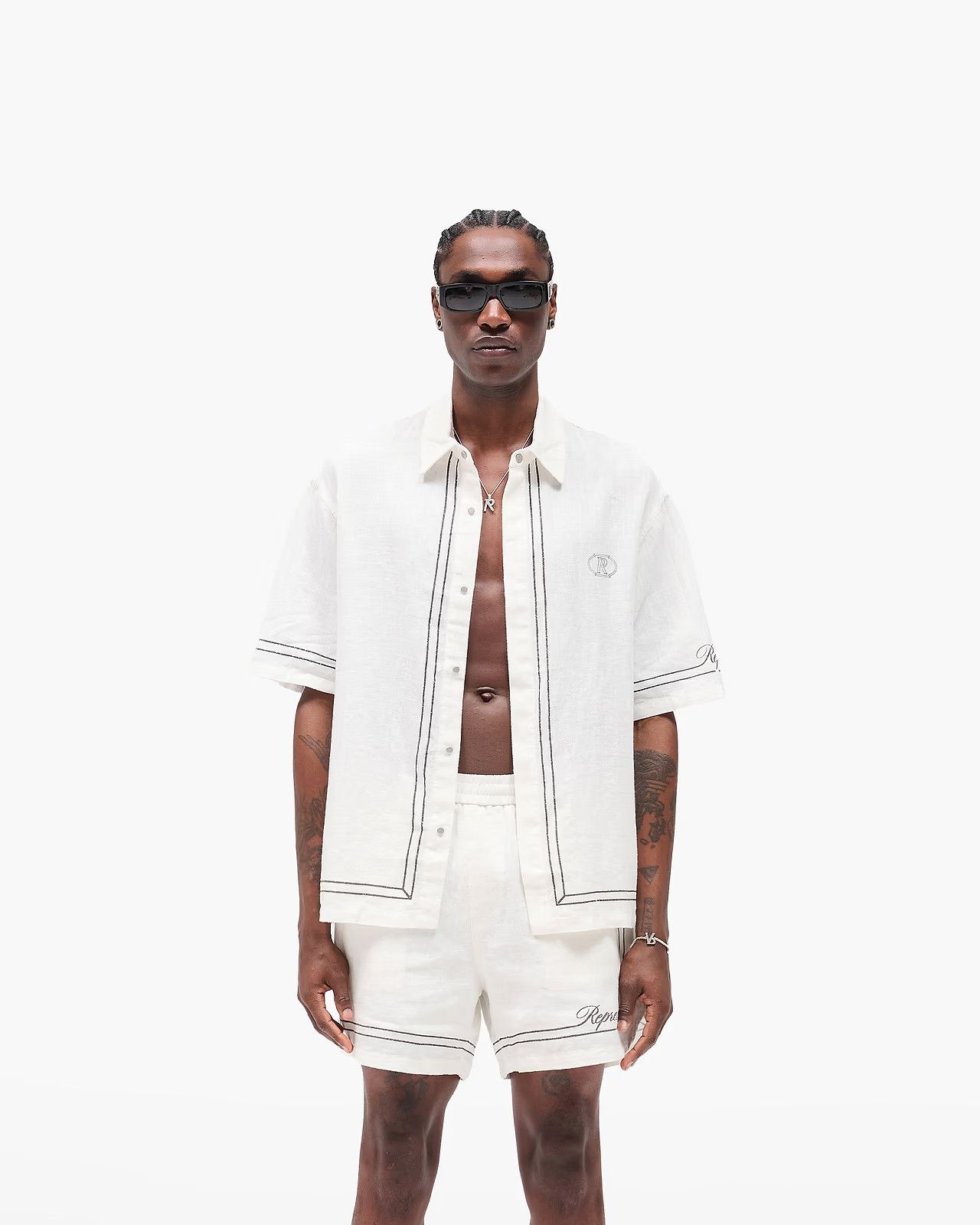 Represent Clo. o1mle1125 Border Shirt in White Size US XXL / EU 58 / 5 - 3 Thumbnail