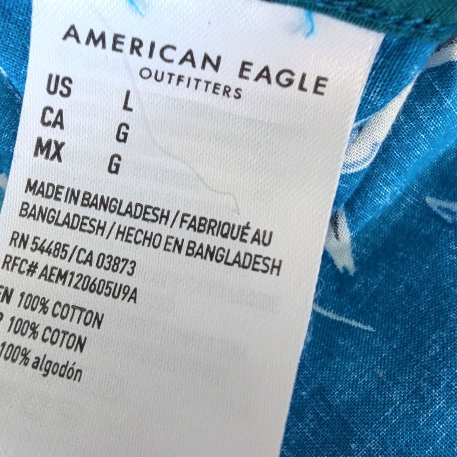 American Eagle Outfitters American Eagle Shirt Mens L Colorblock Tropical Floral Palm Tree Button Up Short Sleeve Size US L / EU 52-54 / 3 - 7 Thumbnail