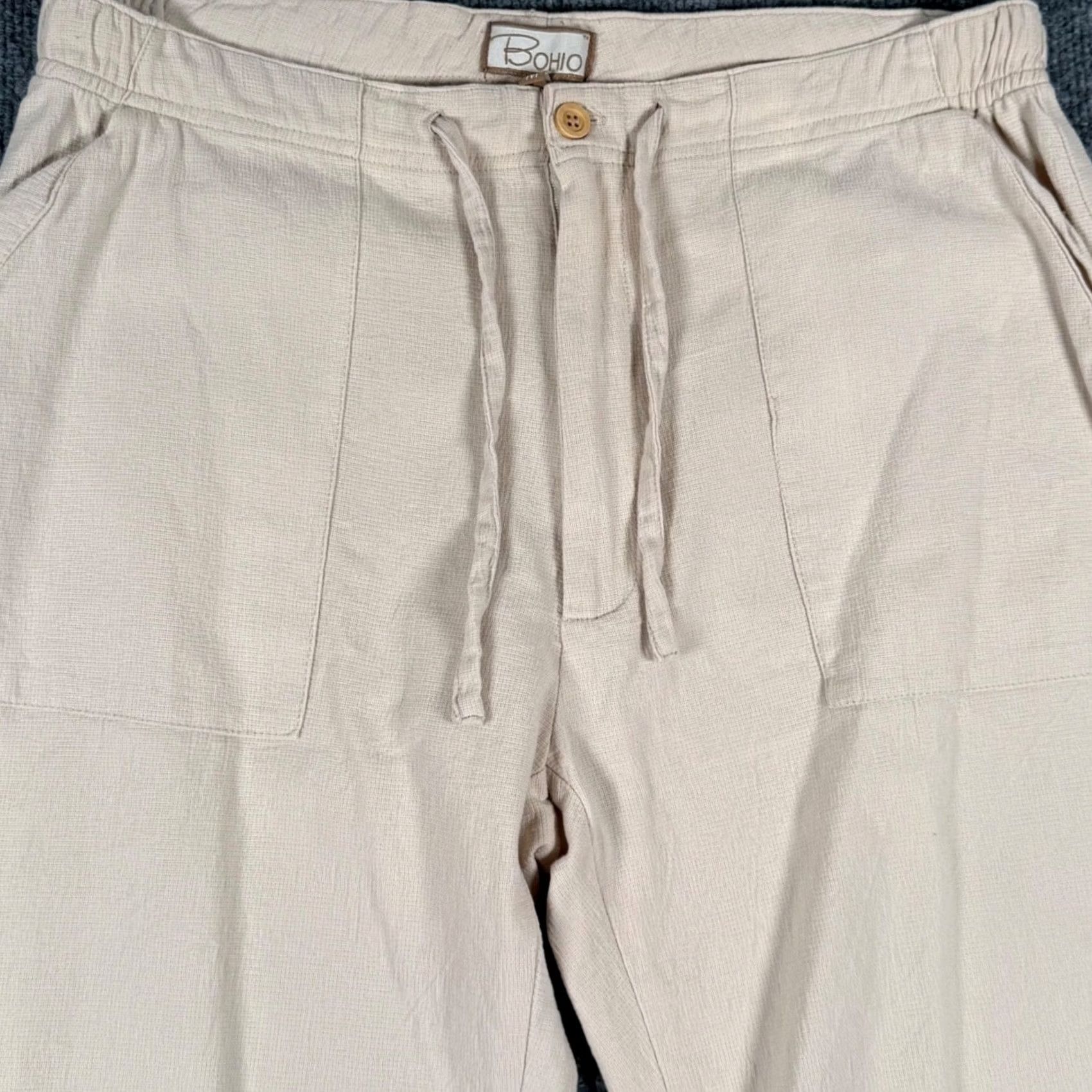 Vintage Boho Coastal Med Lightweight Wide Leg Relaxed Fit Pants Travel Cotton Vacation Size 32" / US 10 / IT 46 - 3 Thumbnail