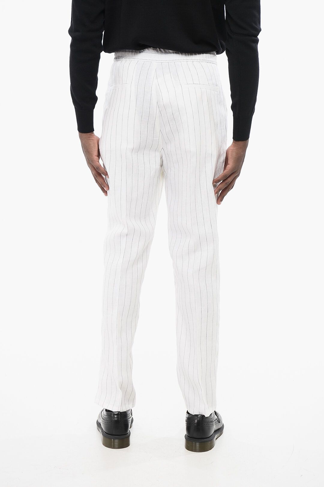 Brunello Cucinelli og1mm0825 Double-pleated Pinstriped Linen Pant in White Size US 36 / EU 52 - 4 Thumbnail