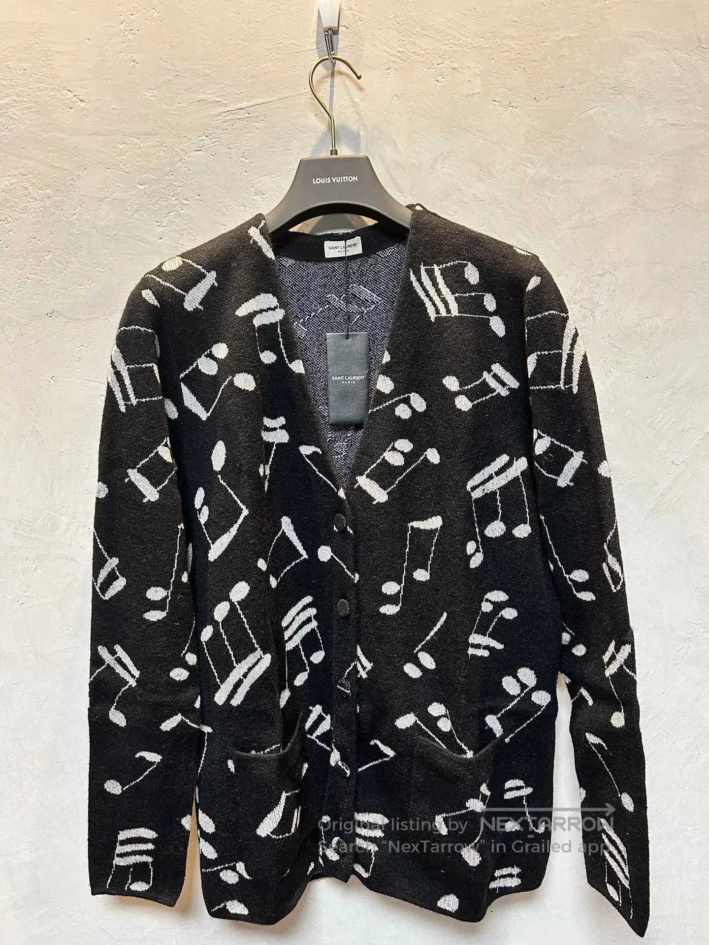 Saint Laurent Paris Saint Laurent Music Note Cardigan Sweater. Size M / US 6-8 / IT 42-44 - 1 Thumbnail