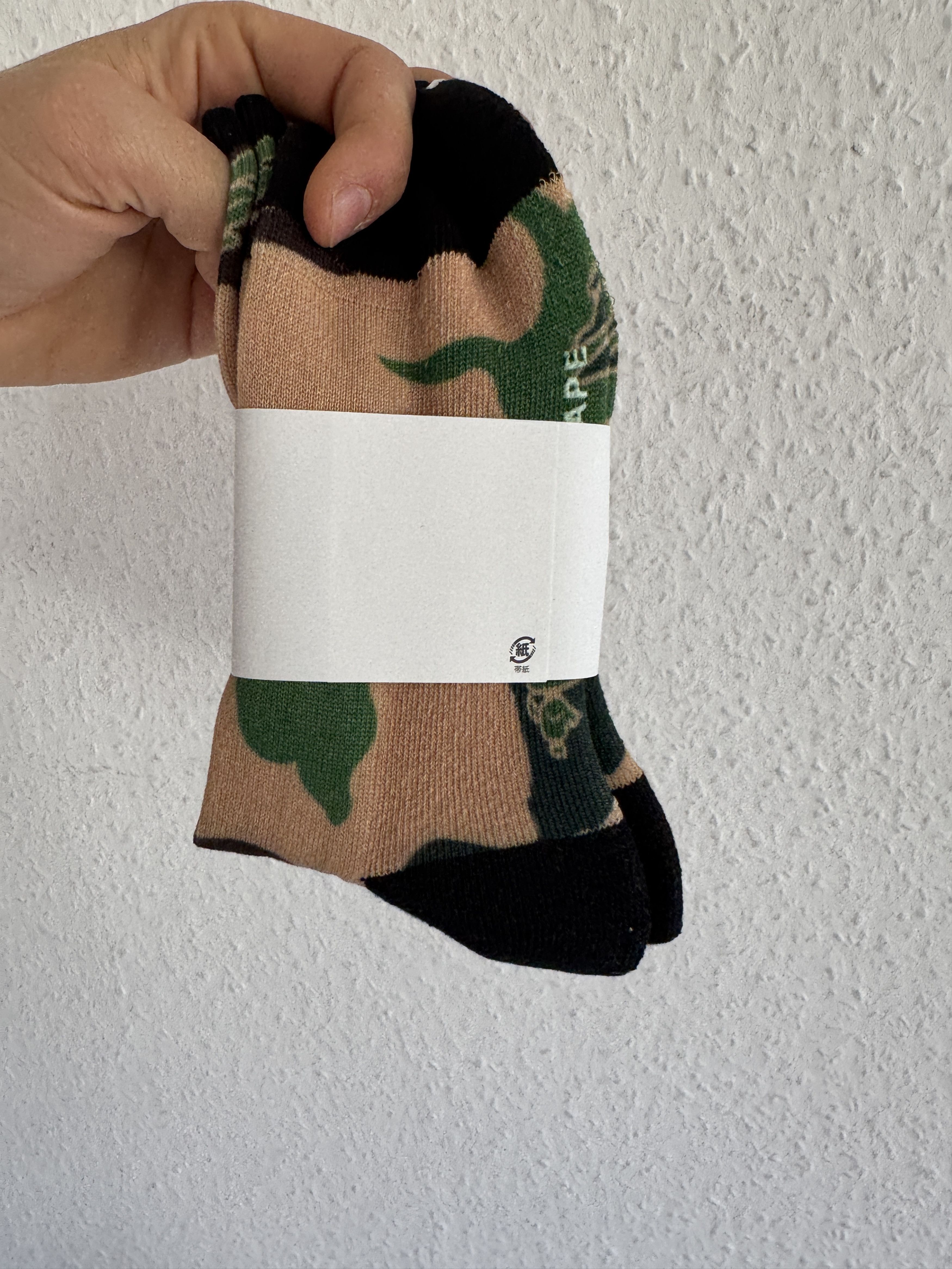 Bape 1st Camo Crew Socks Beige/Green Size ONE SIZE - 4 Thumbnail