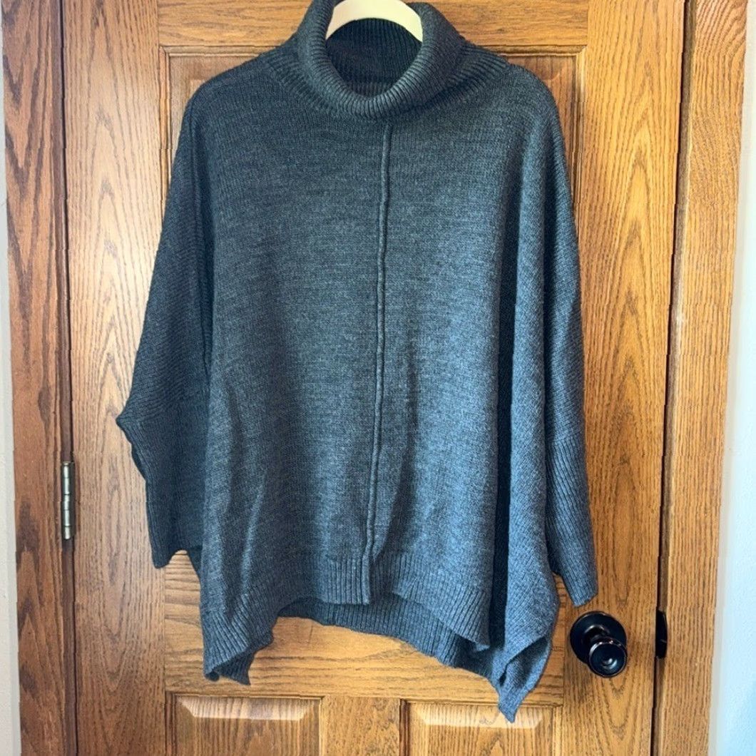 Vintage Lumiere Boxy Sweater Women Cowl neck Gray Batwing Oversized Large Acrylic L Regular Pullover Women Gray Size L / US 10 / IT 46 - 2 Thumbnail