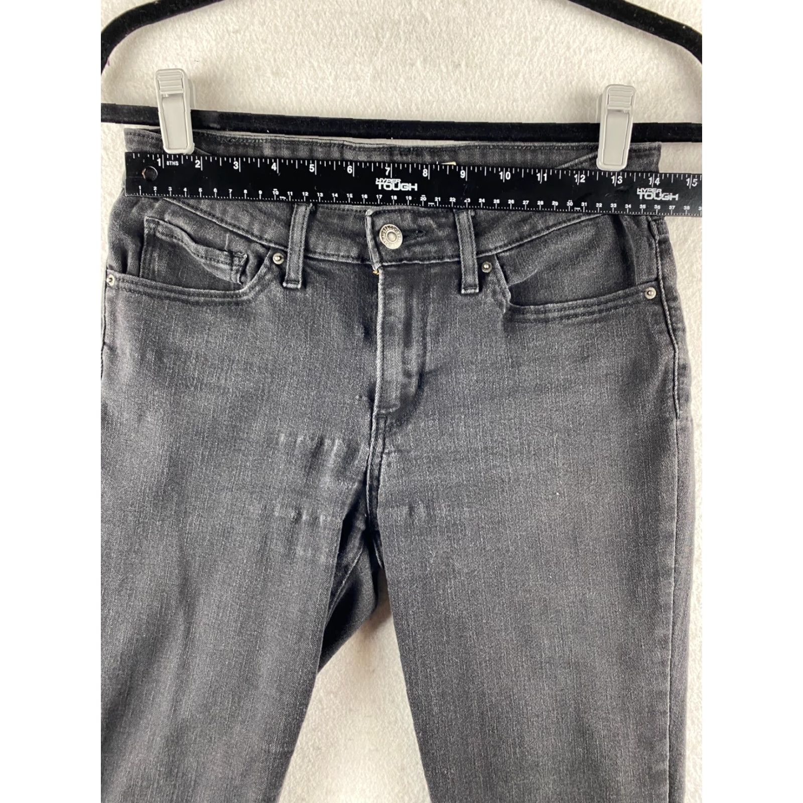 Levi's Levis 711 Skinny Jeans Womens 28 X 30 Black Mid Rise Stretch Denim Dark Wash Size 28" / US 6 / IT 42 - 7 Thumbnail