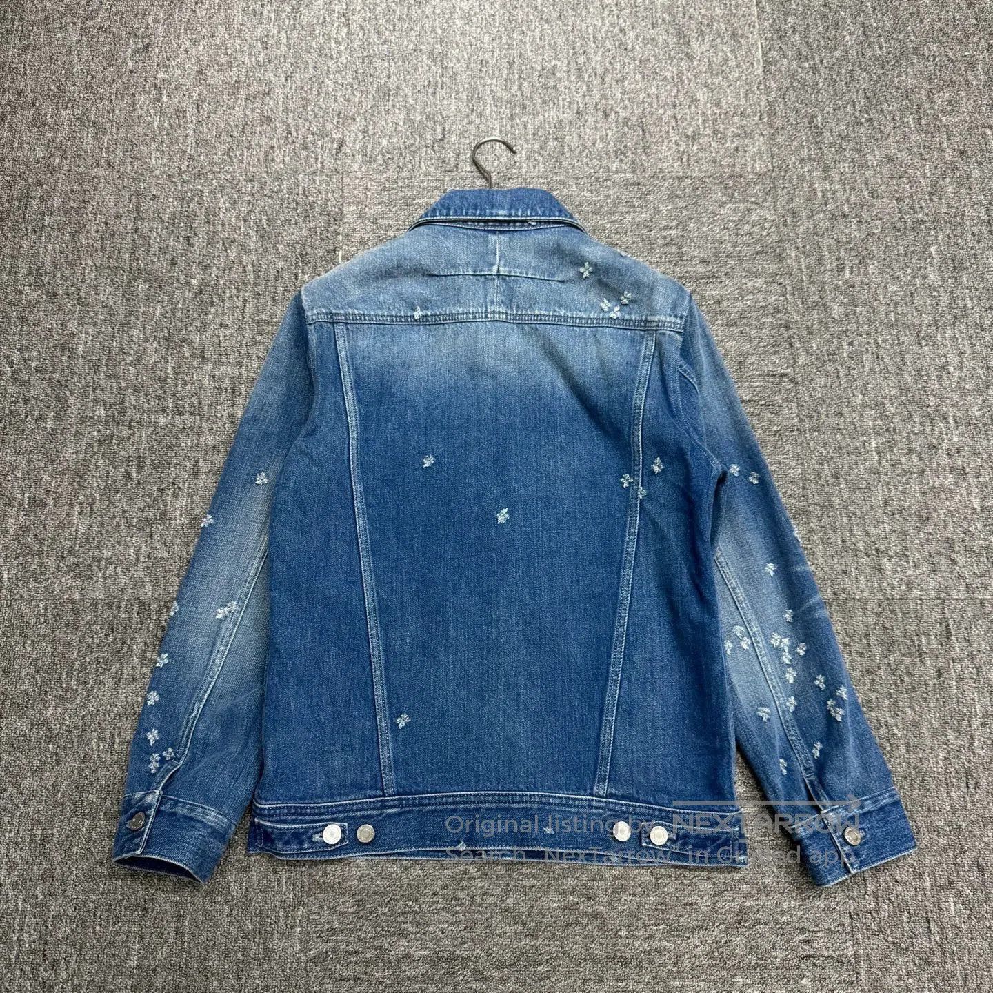 Givenchy Blue Denim Jacket with Distressed Embellishments. Size US M / EU 48-50 / 2 - 5 Thumbnail
