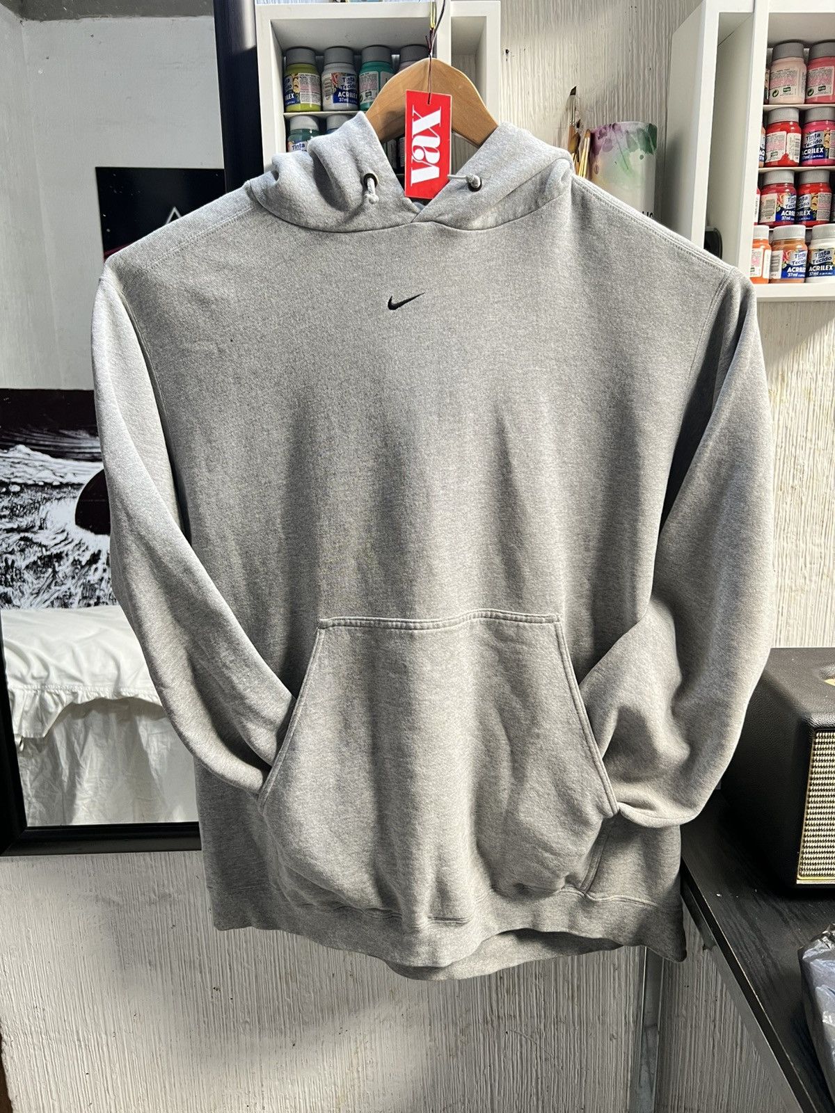 Nike Vintage 90s Nike Center Swoosh Hoodie XL Y2k Size US XL / EU 56 / 4 - 1 Thumbnail