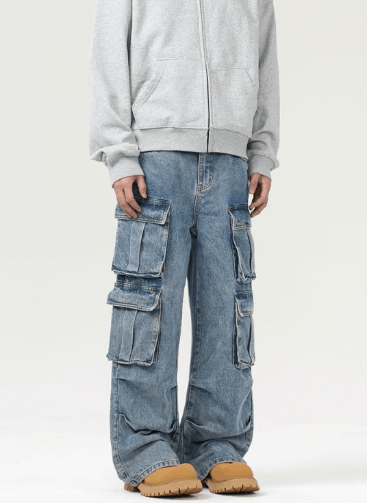 Japanese Brand × Jean American retro multi-pocket loose cargo baggy jeans Size US 32 / EU 48 - 6 Thumbnail