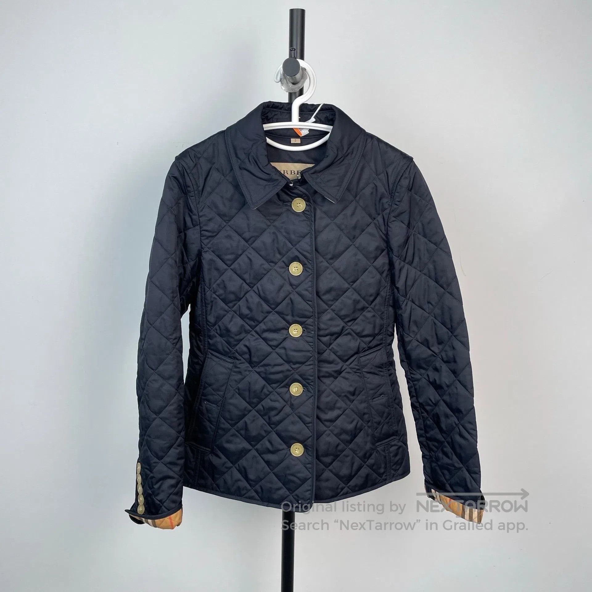 Burberry Burberry Blue black diamond quilted single-breasted jacket Size US L / EU 52-54 / 3 - 1 Thumbnail