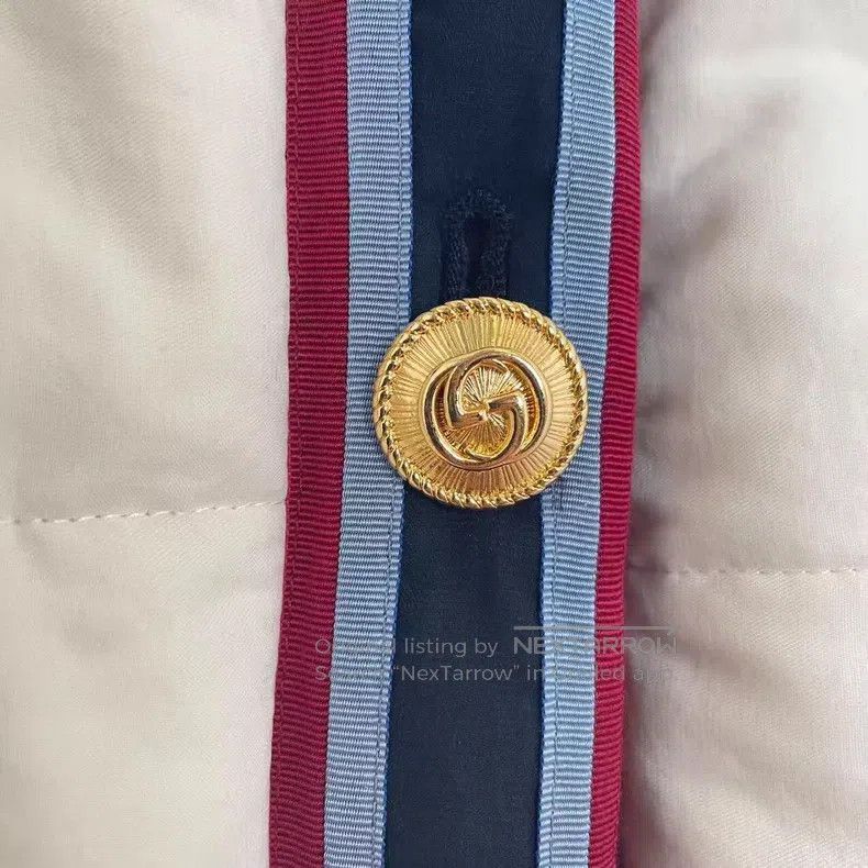 Gucci Gucci Beige striped V-neck single-breasted long-sleeved co Size M / US 6-8 / IT 42-44 - 5 Thumbnail