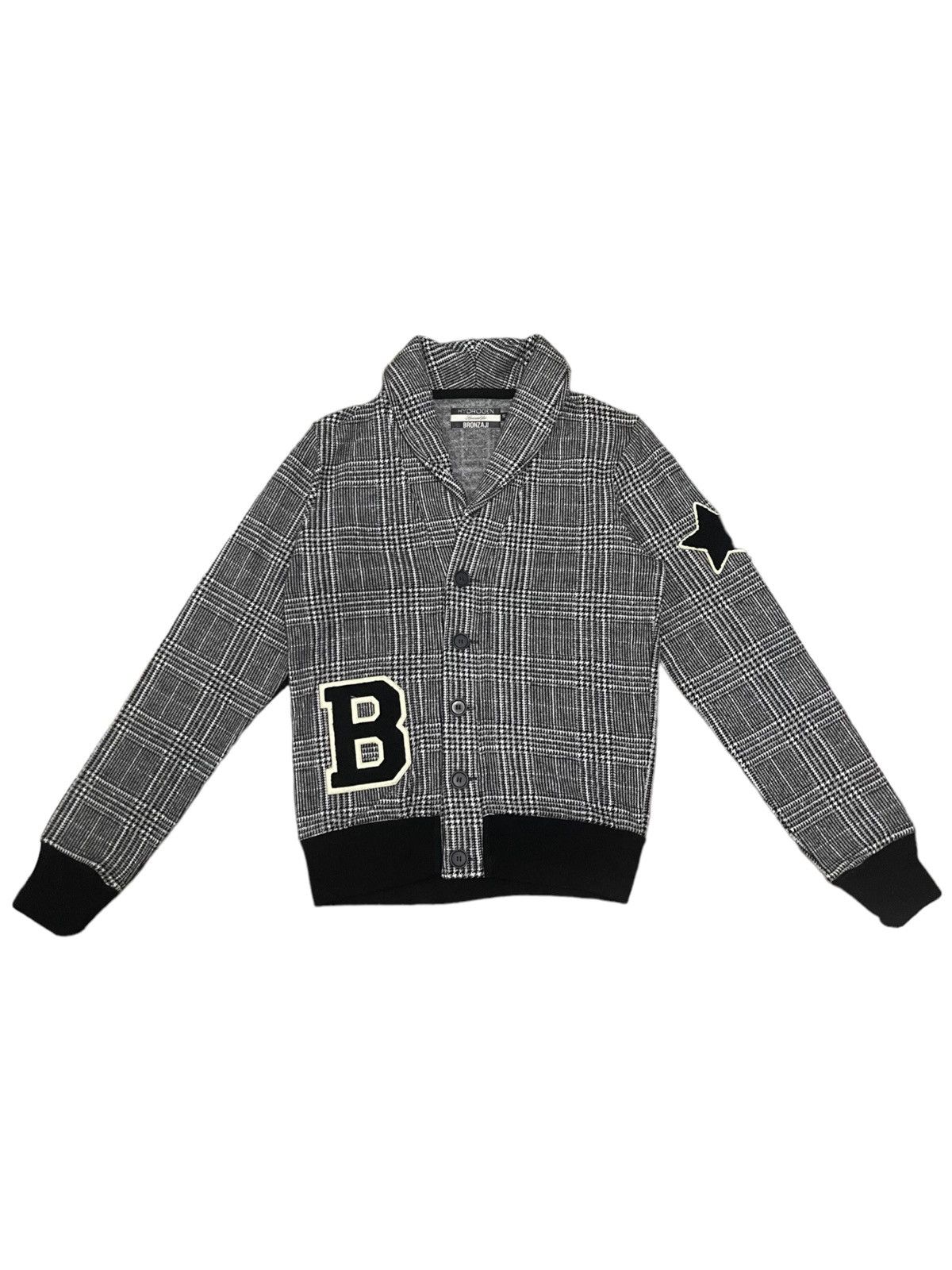 image of Hydrogen 1 x Hydrogen Italy Vintage Japanese Hydrogen Bronzaji Tartan Style Jacket in Grey (Size Me
