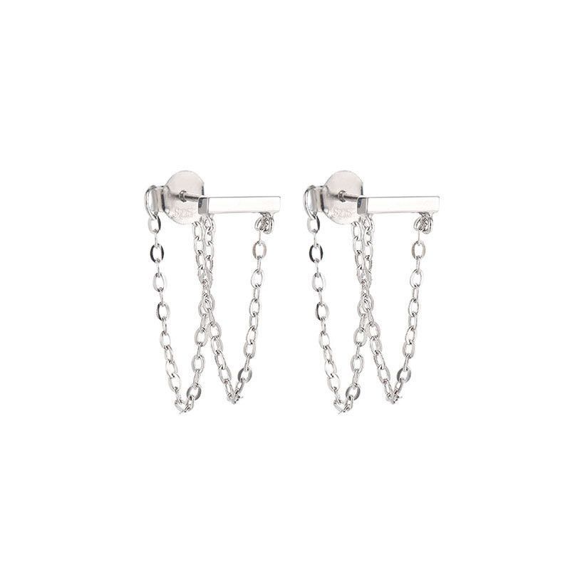 Jewelry Modern Earrings One Pairs Chrome Jewelry Size ONE SIZE - 5 Thumbnail