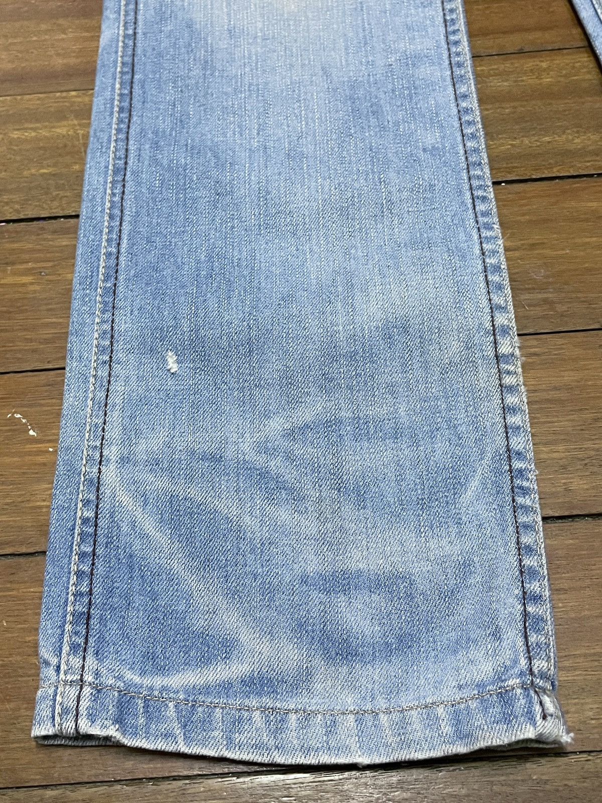Le Grande Bleu (L.G.B.) Rare Design Vintage Brand Sicko Distressed Jeans 1990s Size US 29 - 5 Thumbnail