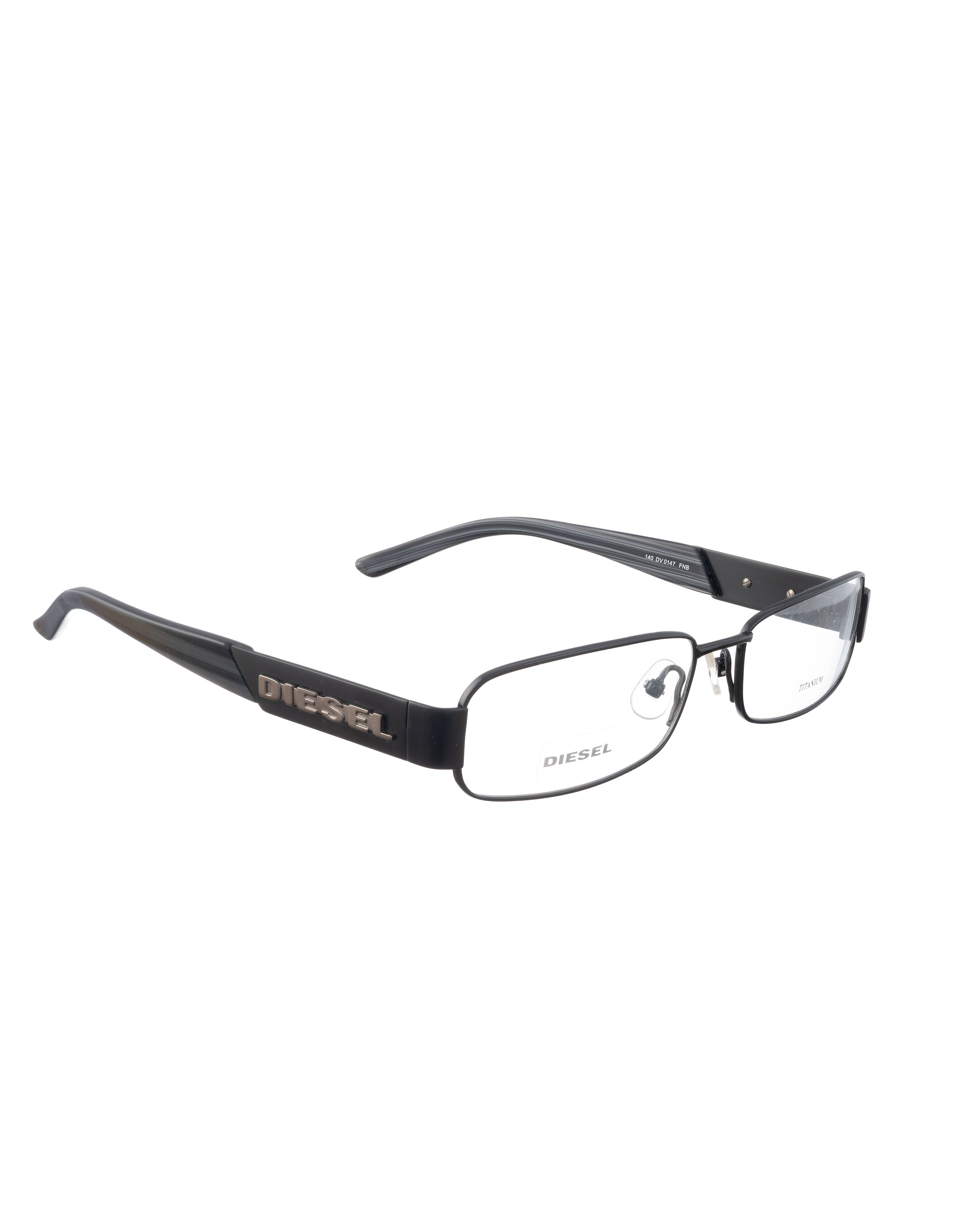 Diesel Diesel 00s Black Rectangular Glasses & Silver Big Logo Size ONE SIZE - 2 Thumbnail