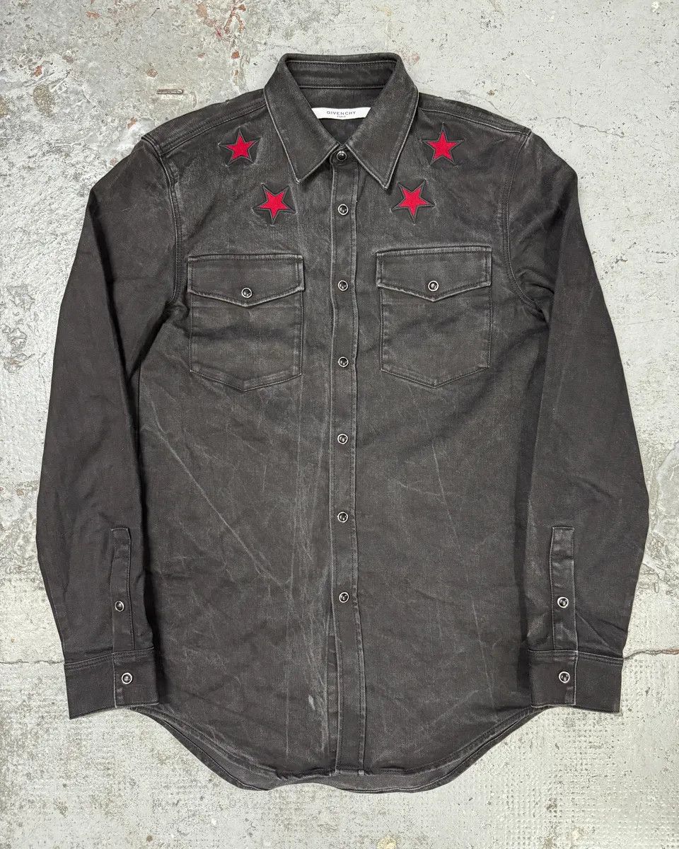 Givenchy FW2017 Givenchy Stars Black Denim Shirt Size US S / EU 44-46 / 1 - 1 Thumbnail