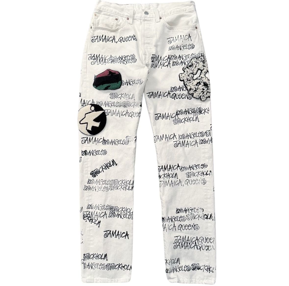 image of Denim Tears X Stussy X Our Legacy Collaboration White Denim, Men's (Size 31)