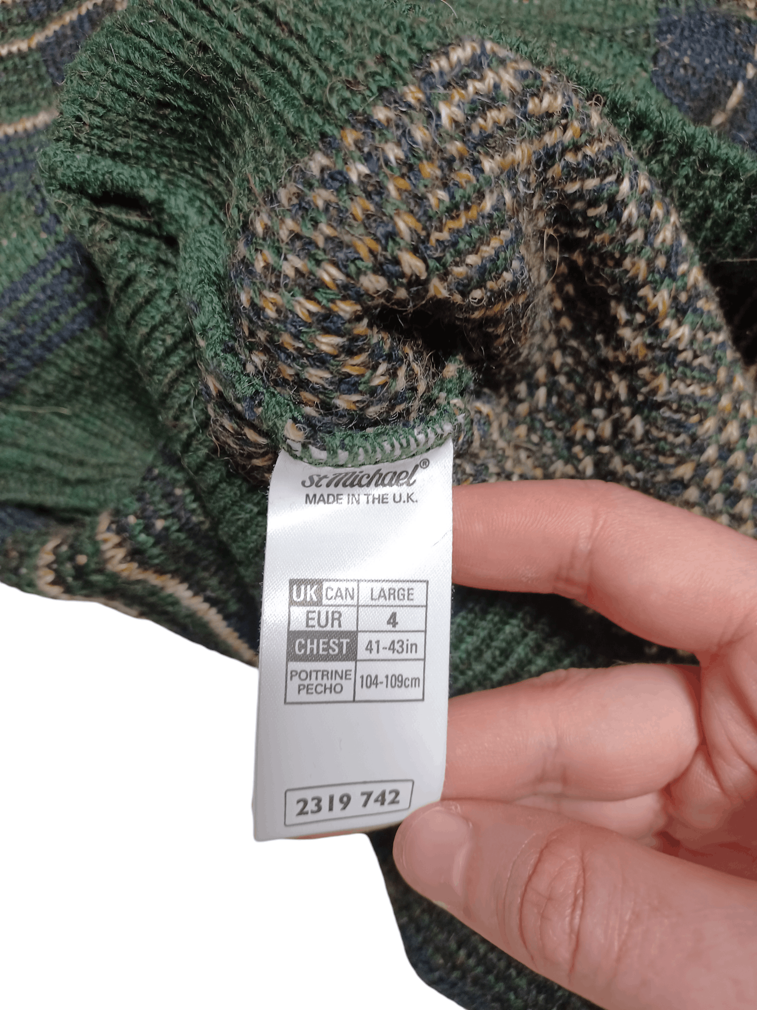 Marks & Spencer ALPACCA WOOL FIRE 1993 VINTAGE OVERSIZED OLDMONEY SWEATER Size US XL / EU 56 / 4 - 5 Thumbnail
