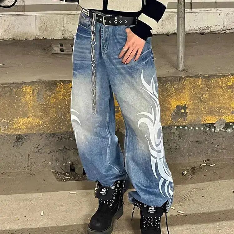 Japanese Brand Vintage wide leg loose print y2k jeans Size US 32 / EU 48 - 6 Thumbnail