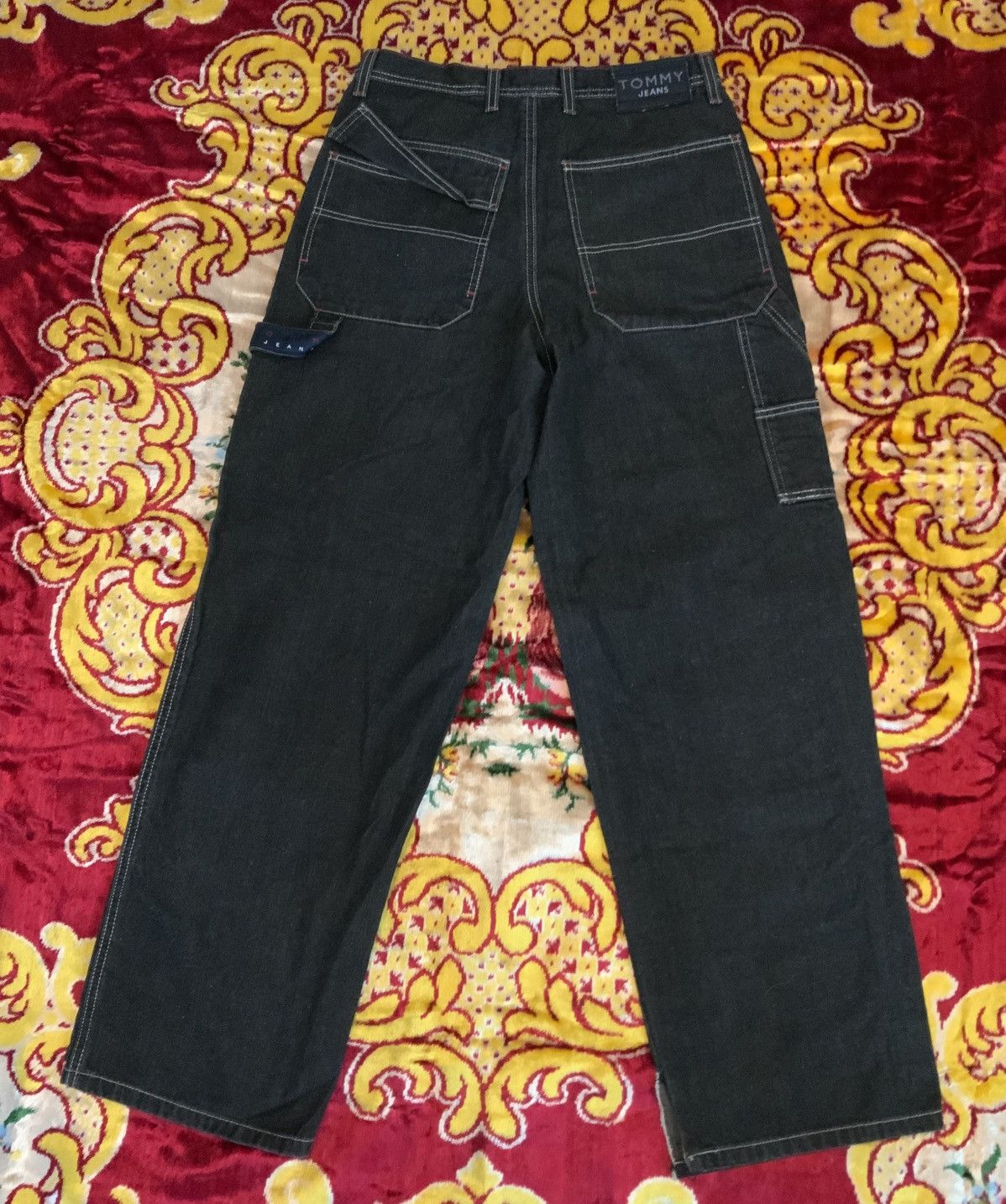 Tommy Jeans Vintage 90s Tommy Jeans Carpenter Black Jeans Sz 28x31 Size US 30 / EU 46 - 2 Thumbnail