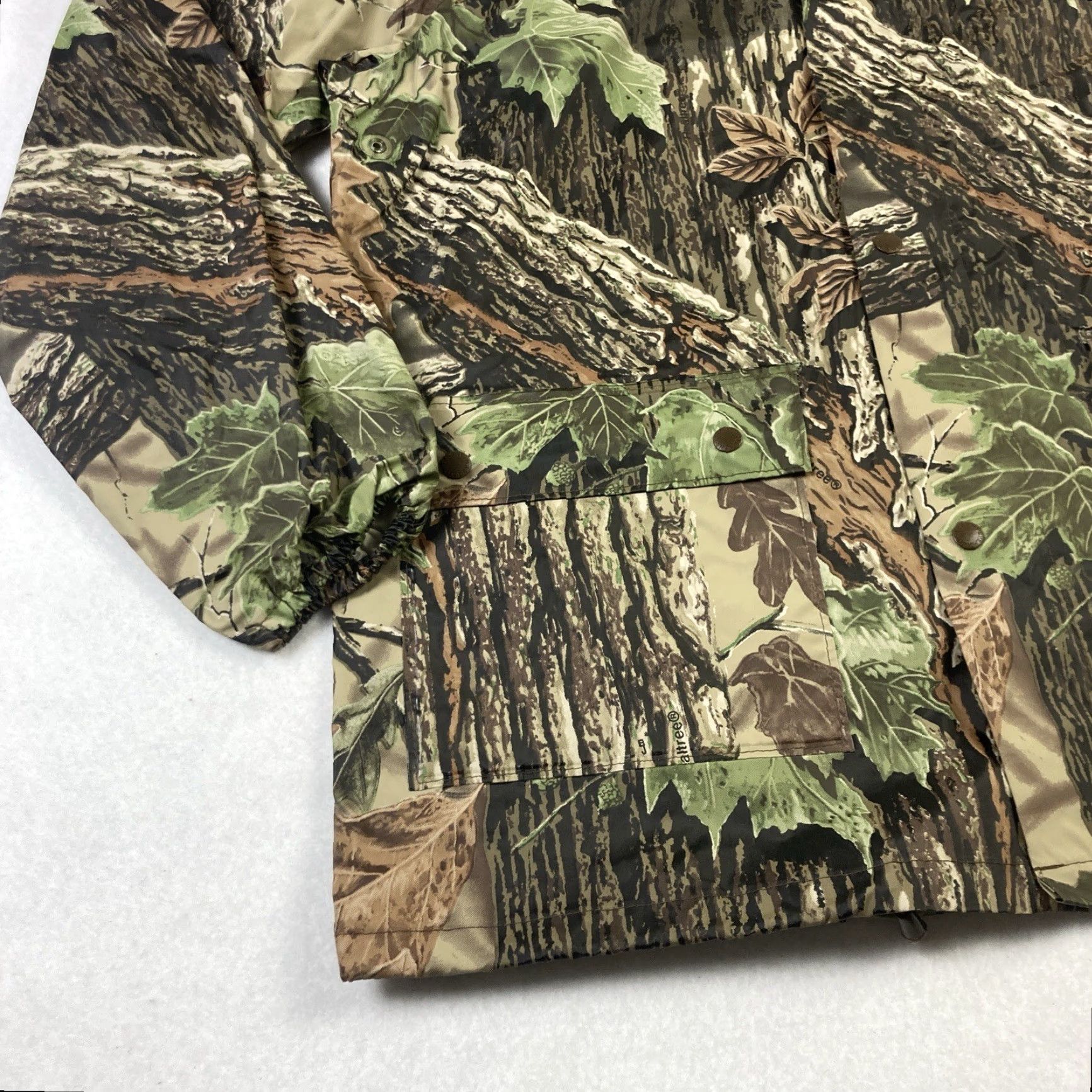 Vintage Stearns Dry Wear Hunting Jacket Mens Medium Green Realtree Camouflage Hooded Size US M / EU 48-50 / 2 - 2 Thumbnail