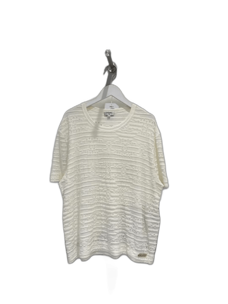 Chanel Chanel White Hollow Logo Short Sleeve Tee -2505 Size US M / EU 48-50 / 2 - 1 Thumbnail