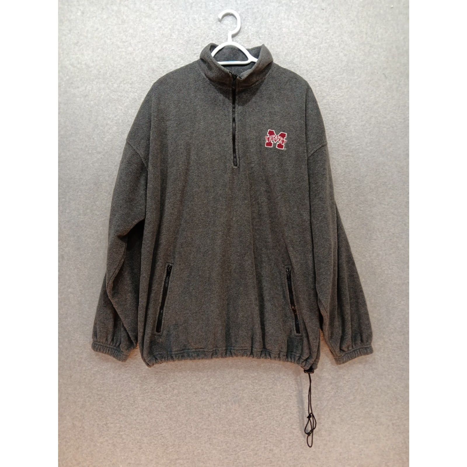Vintage Mississippi State University Quarter-Zip Pullover Fleece 2XL Gray Zip Mens Pullover Acadia Tag Stand-Up Collar State Theme Size US XXL / EU 58 / 5 - 2 Thumbnail