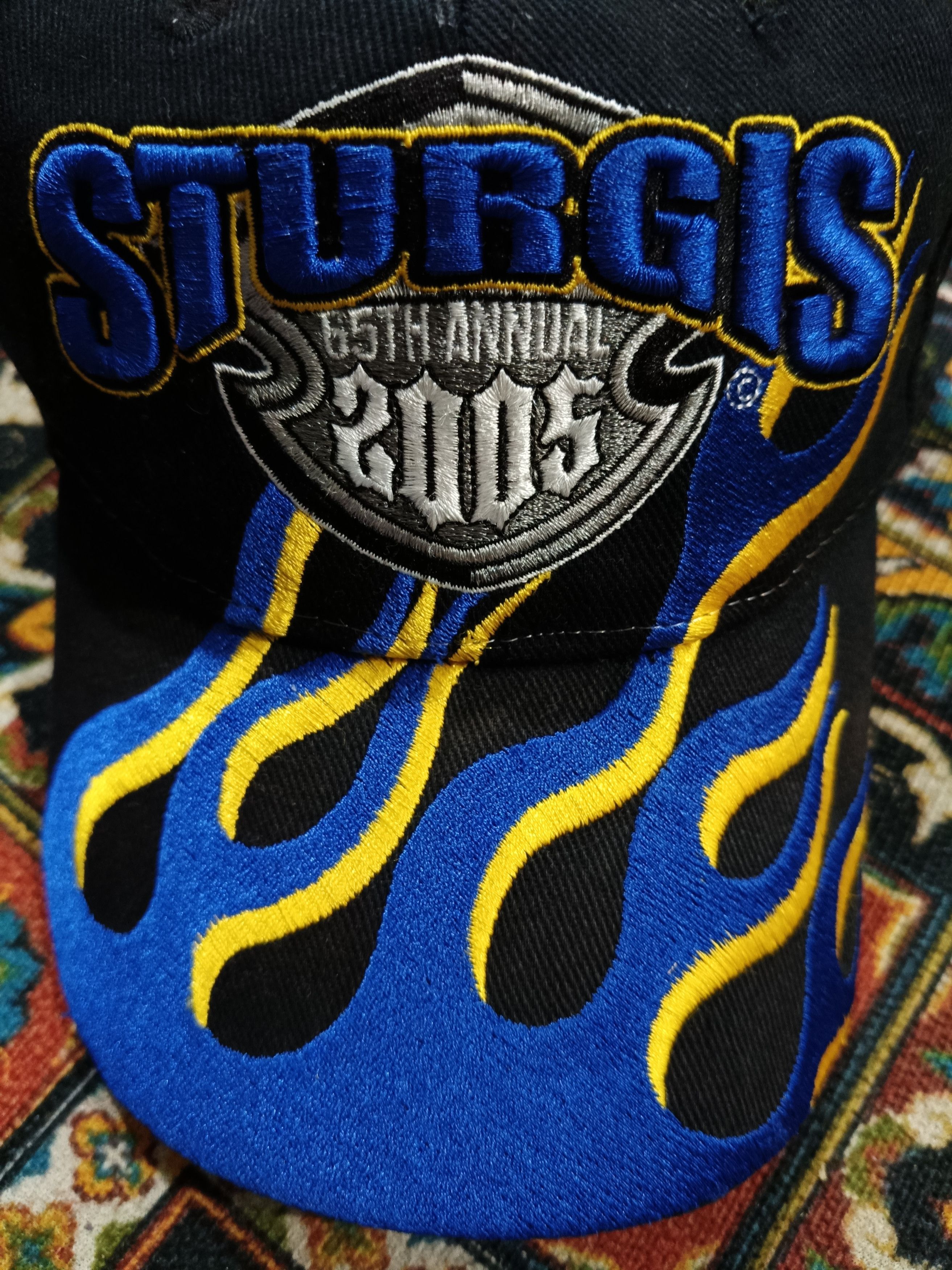 Vintage STURGIS 2005 65tf Annual Embroidery Flames Cap Size ONE SIZE - 2 Thumbnail