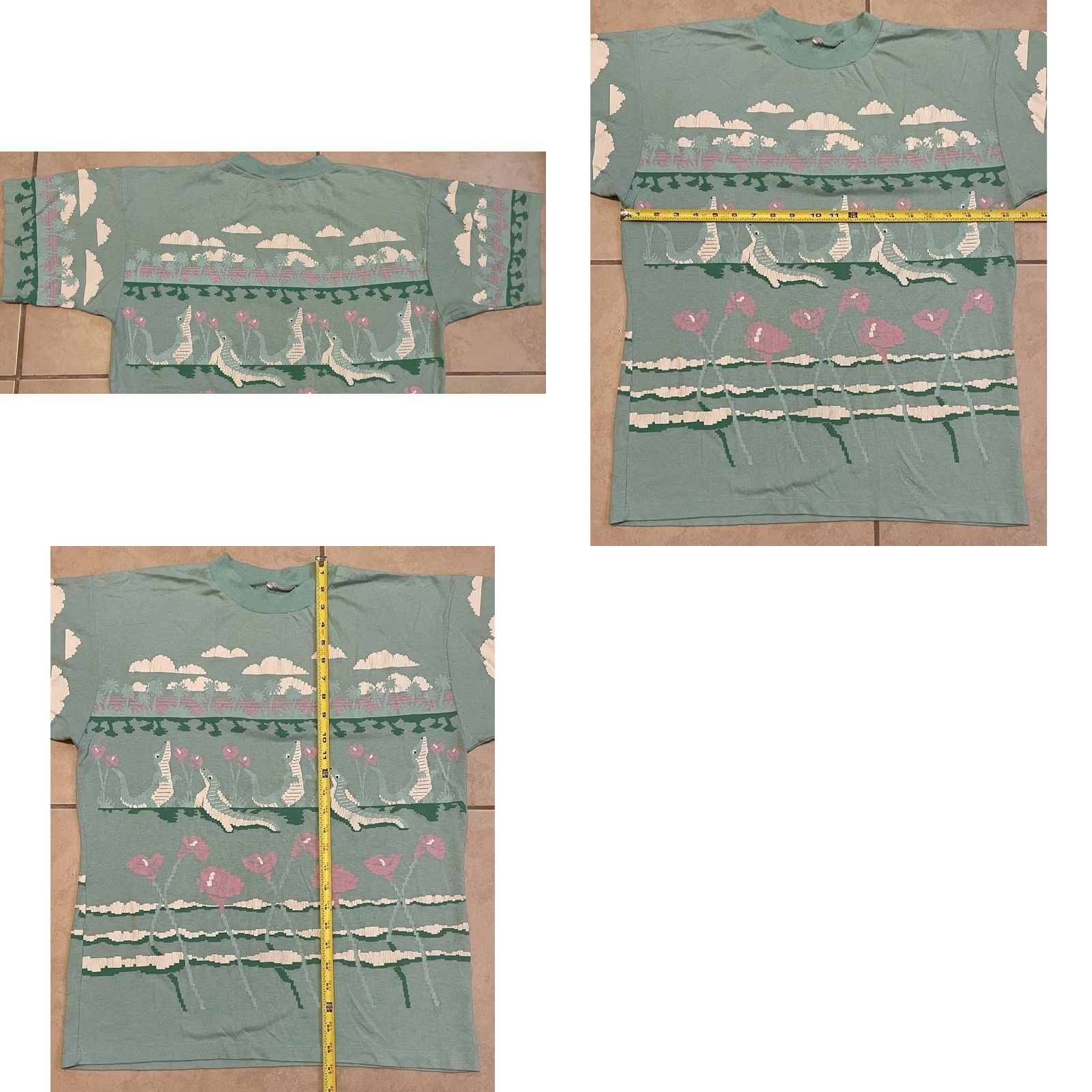 Vintage VINTAGE Crocodile Faded AOP Shirt S Men Green 90s 80s Surf Skate Grunge Vaporwave Animal Floral T-Shirt Size US S / EU 44-46 / 1 - 8 Thumbnail