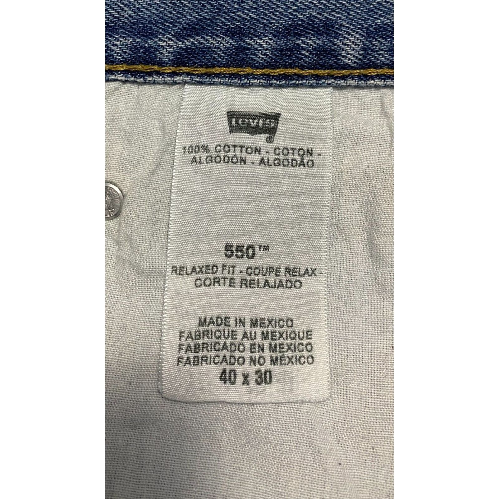 Levi's VINTAGE Levi's 550 Relaxed Fit Jeans 40x30 Blue Denim 100% Cotton Men Straight 5-Pocket Style 550 Series Jeans Size US 40 / EU 56 - 6 Thumbnail