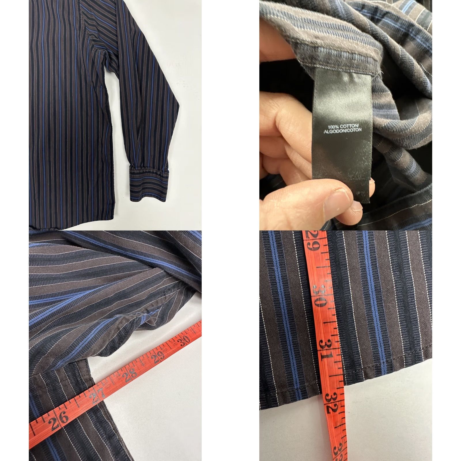 Liz Claiborne Claiborne Button Shirt Long Sleeve Striped Cotton Modern Fit Men's Adult Sz 2XL Size US XXL / EU 58 / 5 - 9 Thumbnail