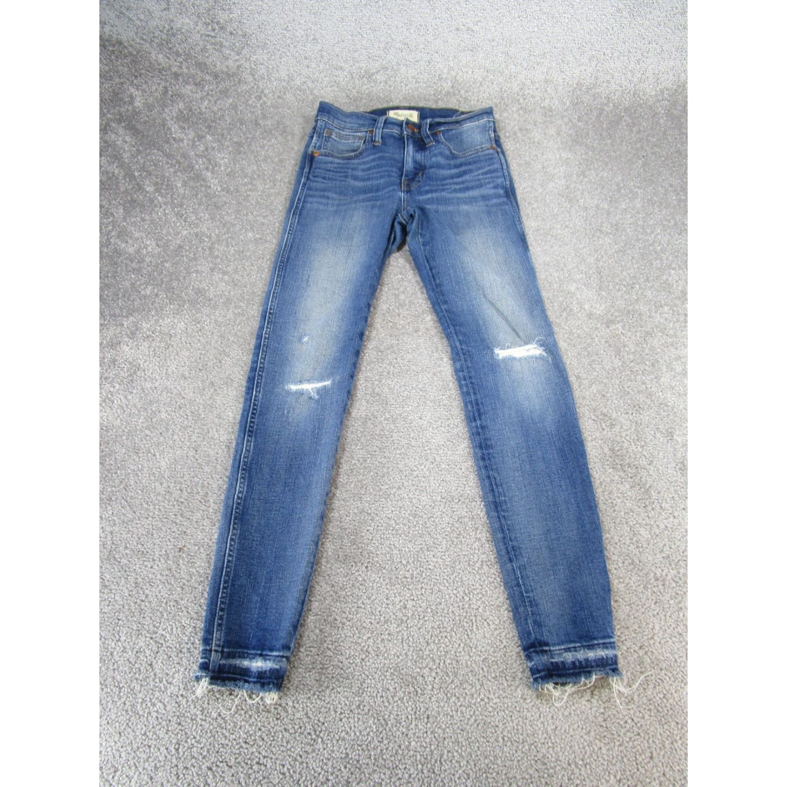 Madewell Madewell Jeans Womens 25 9" Rise Skinny Medium Wash Denim Ripped Blue Zip Zipper Size 42" / US 20 - 2 Thumbnail