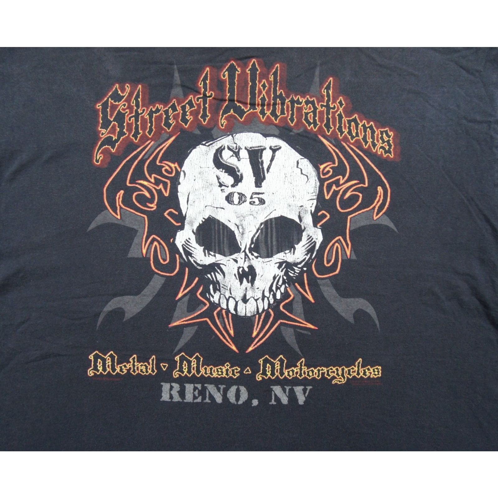 Fruit Of The Loom VINTAGE Fruit of the Loom Shirt Mens 2XL Black Street Vibrations Motorcycle Tee Skull Y2K Size US XXL / EU 58 / 5 - 6 Thumbnail