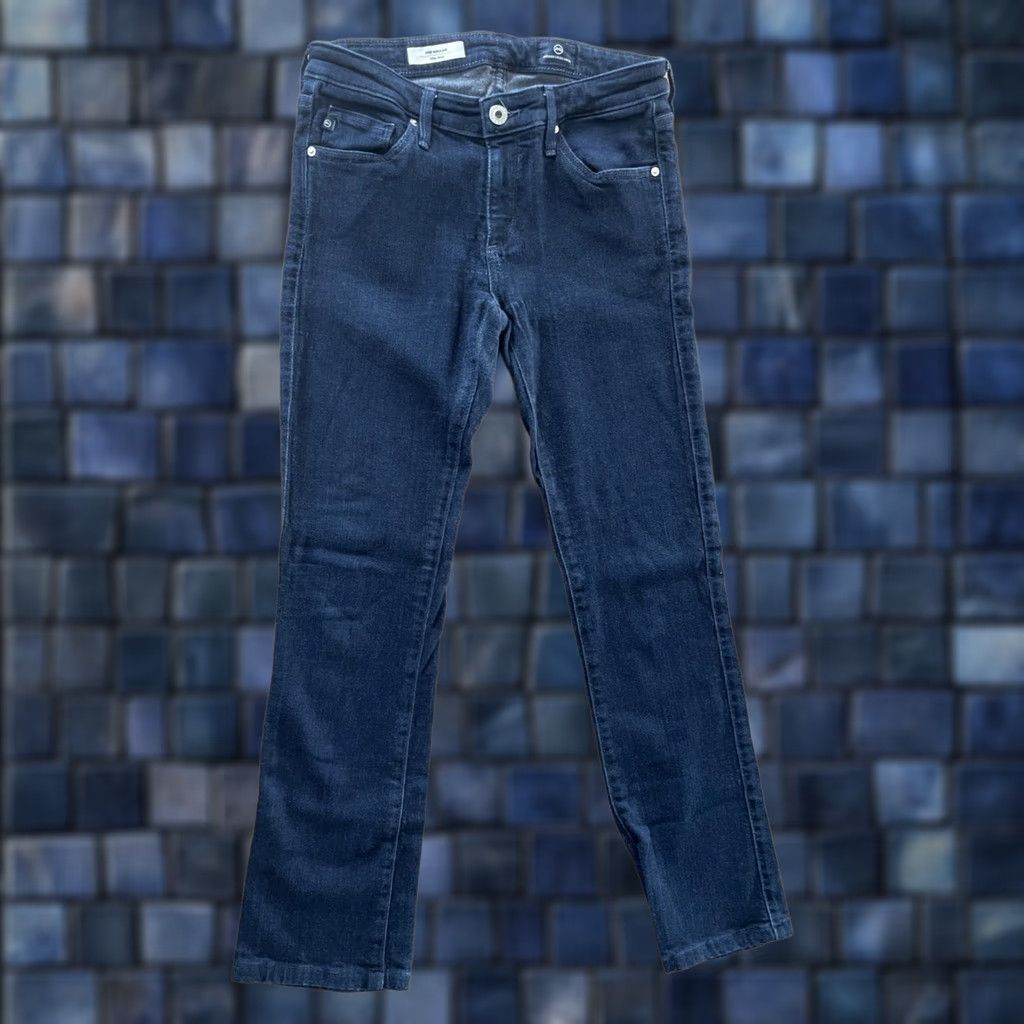 Vintage AG Adriano Goldschmied The Ballad Slim Boot Jeans Women 26x26 Denim Blue Slim Grounded USA 2000s Western City Rock Jeans Womens Size 26" / US 2 / IT 38 - 1 Thumbnail