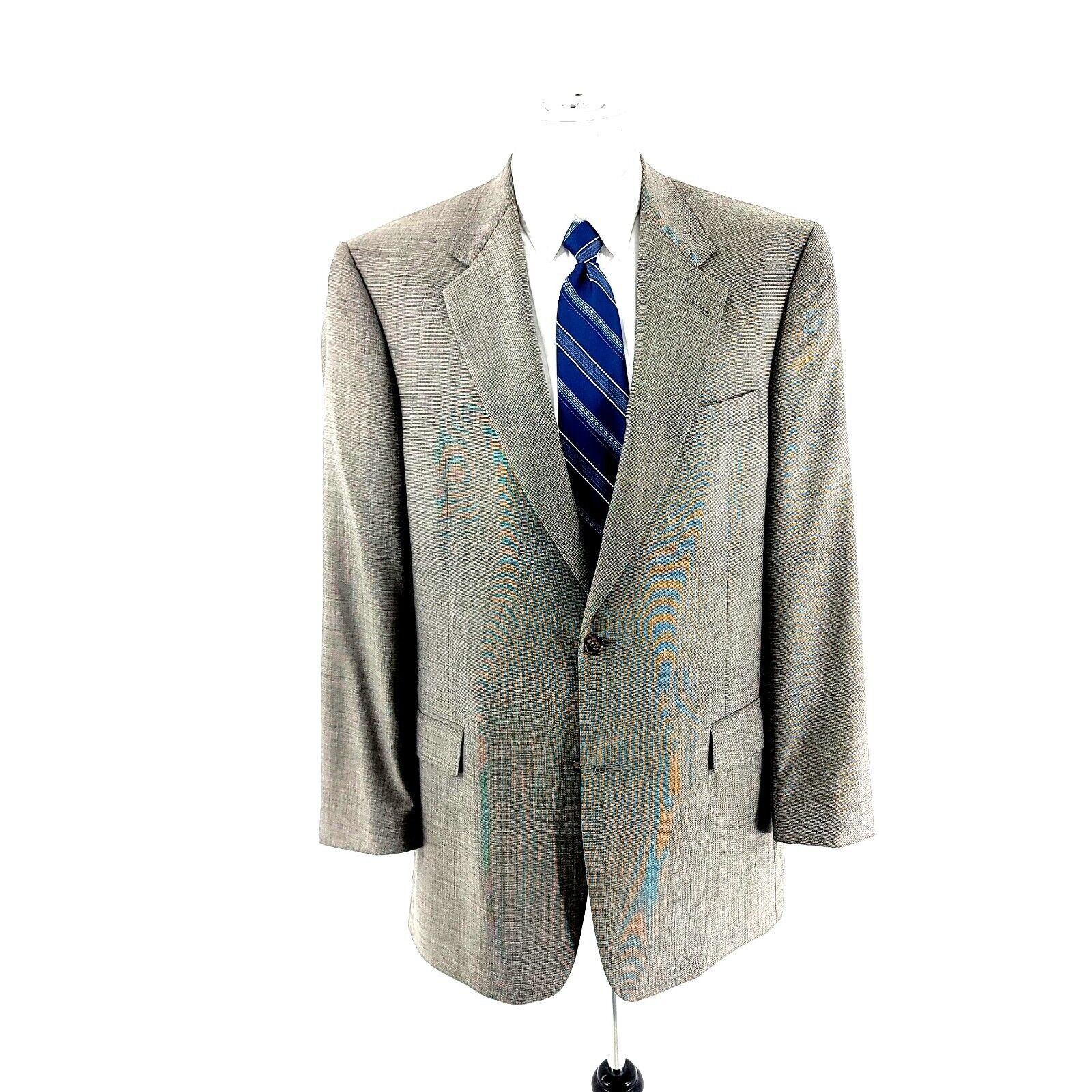 Hart Schaffner Marx Hart Schaffner Marx Wool 2 Button Blazer 42L Cream Black Che Size 42L - 3 Thumbnail