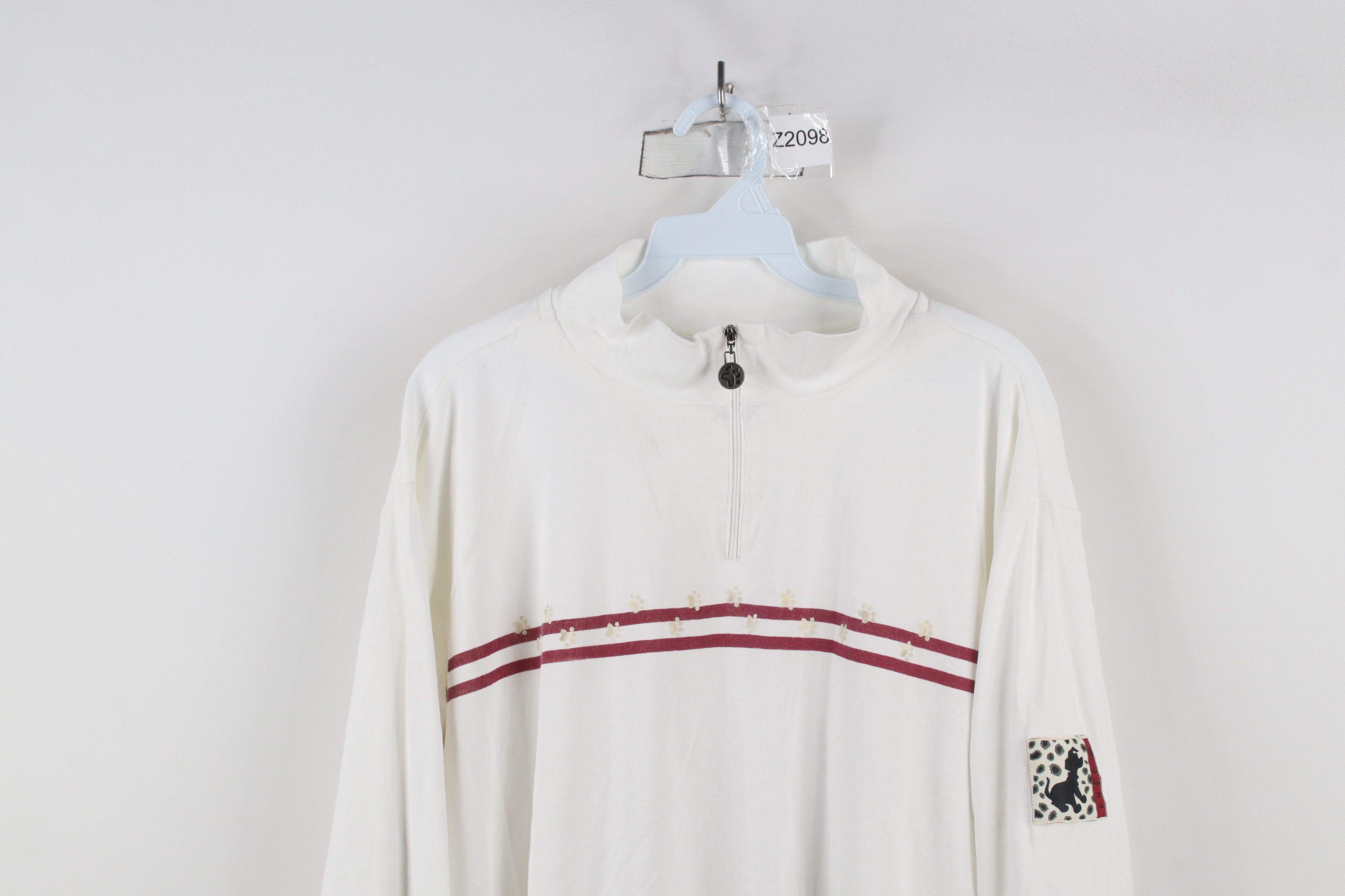 Disney × Vintage Vintage 90s Disney Striped Half Zip Pullover Shirt Top Size XXL / US 16-18 / IT 52-54 - 2 Thumbnail
