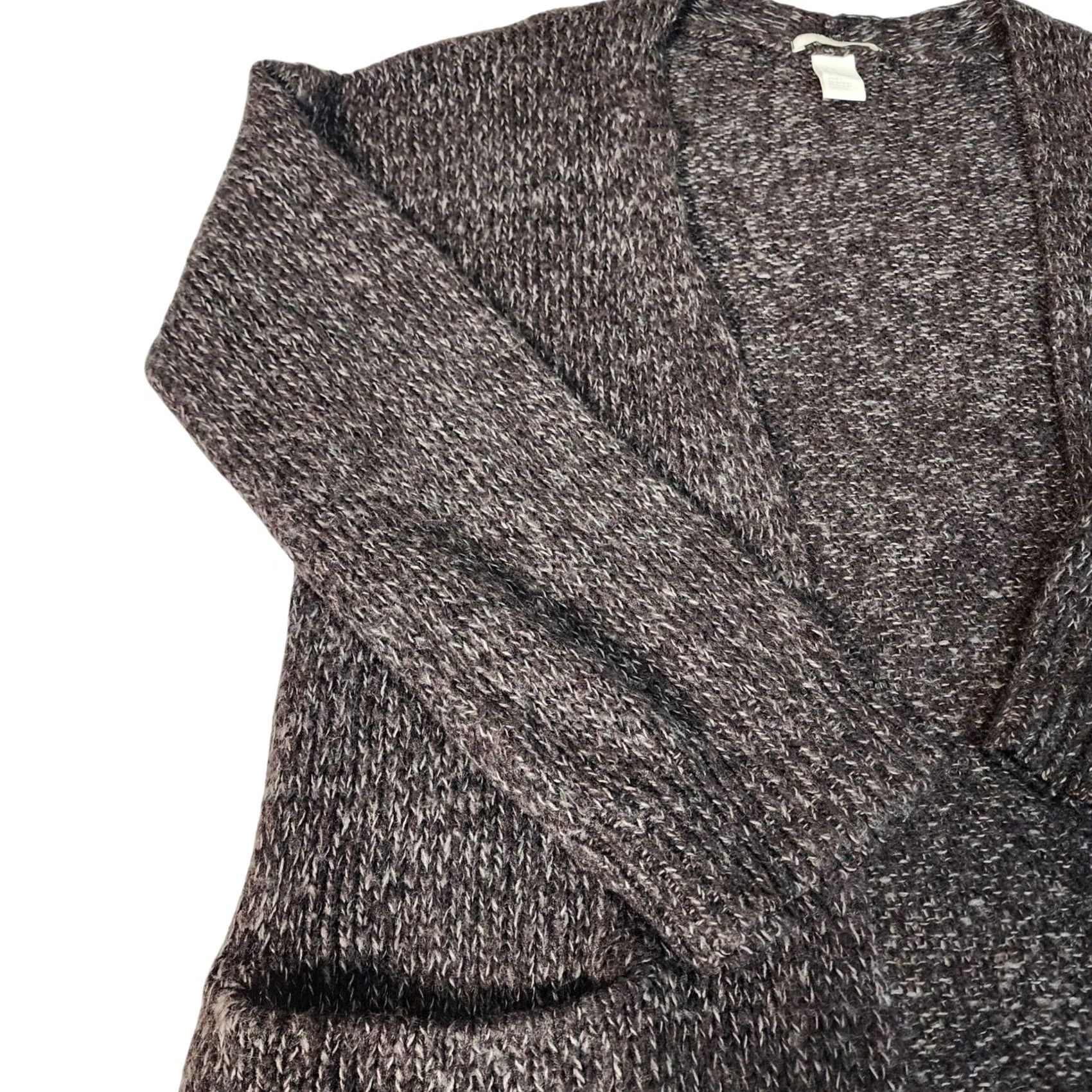 H&M H&M Knit Cardigan Long Sleeve Open Front Pockets Charcoal Gray Womens S Size S / US 4 / IT 40 - 6 Thumbnail
