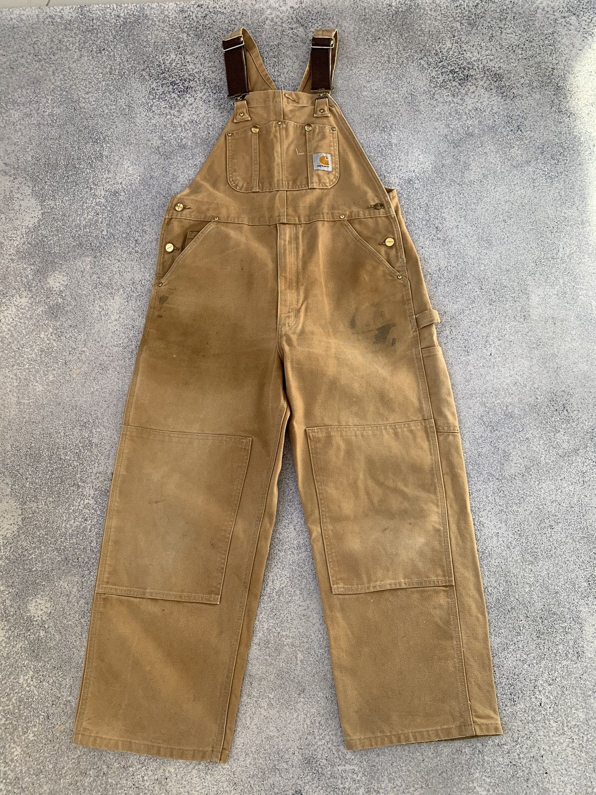 image of Carhartt Workwear Double Knee Overall in Brown, Men's (Size 32)