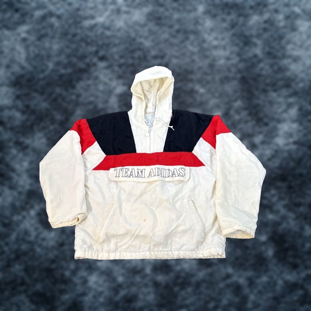 Adidas VINTAGE Adidas Track Jacket Men’s XL Trefoil White 90s Adidas Originals Sports Retro Big White Logo Size US XL / EU 56 / 4 - 1 Thumbnail
