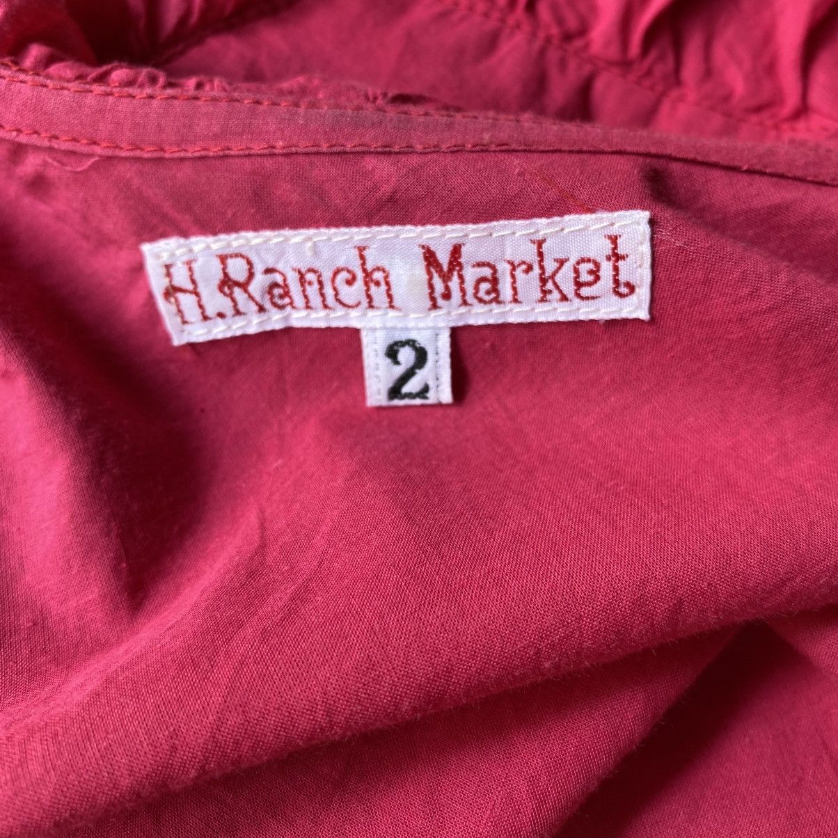 Designer × Japanese Brand H.Ranch Market Y2K Pink Ruffled V-Neck Blouse Size XS / US 0-2 / IT 36-38 - 9 Thumbnail