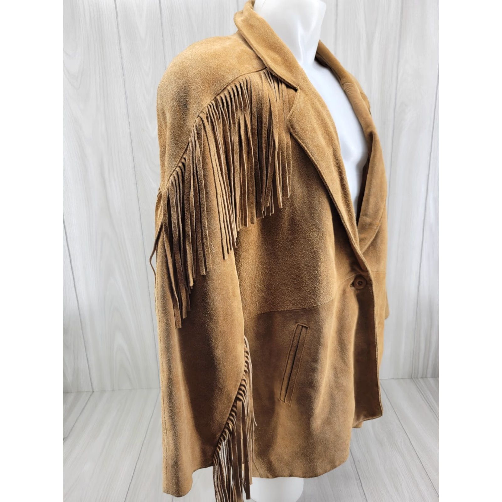 Vintage VINTAGE Niki Genuine Leather Brown Fringe Jacket Women L Shoulder Pads Leather Size L / US 10 / IT 46 - 5 Thumbnail