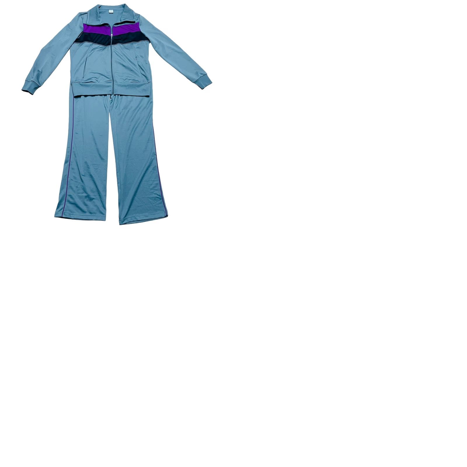 Vintage VINTAGE Lady Foot Locker Women's Tracksuit Full Zip Jacket XL Pants LG VTG Gray & Purple 90s Running & Jogging Womens Size 36" / US 14 / IT 50 - 11 Thumbnail