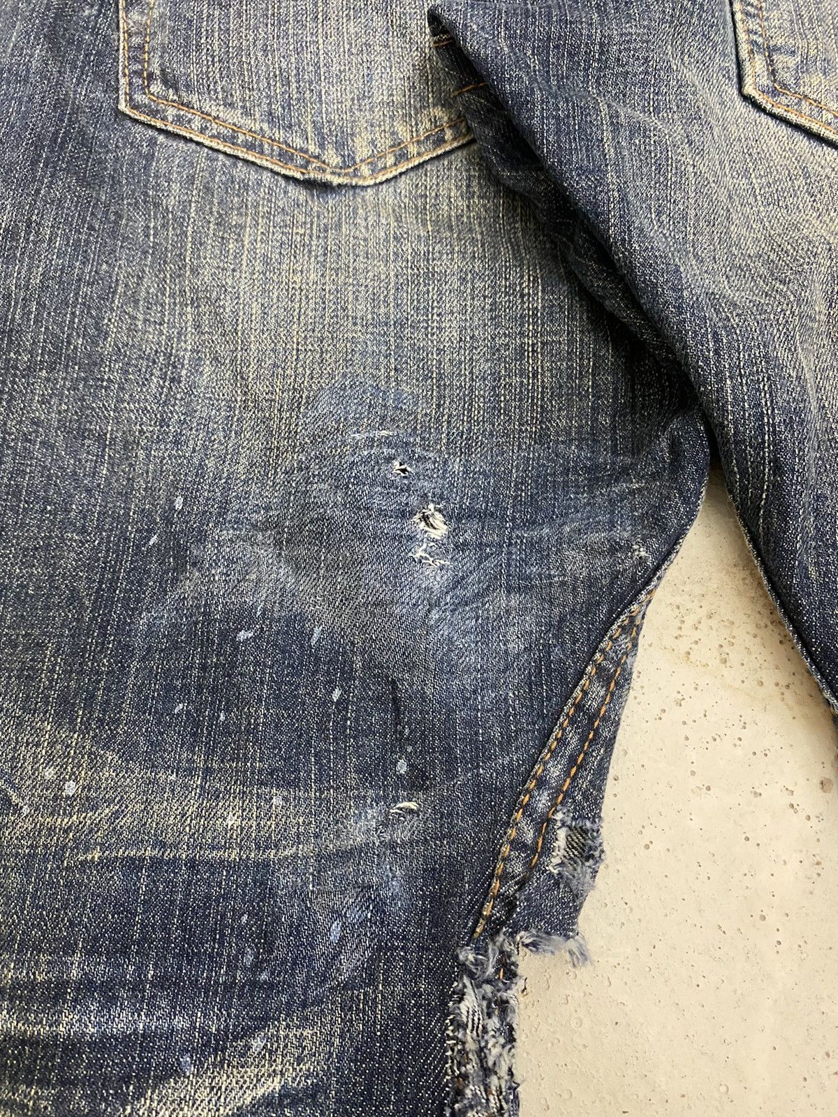 GOSTAR DE FUGA × Japanese Brand Vintage Rattle Rap Unique Faded Wash Zipper Accents Ripped Size US 33 - 20 Thumbnail