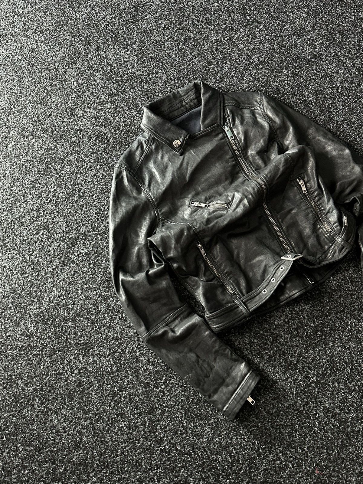 Diesel × If Six Was Nine 🚨AVANT-GARDE Diesel Rick Owen’s Opium Y2K LEATHER DENIM Size M / US 6-8 / IT 42-44 - 2 Thumbnail
