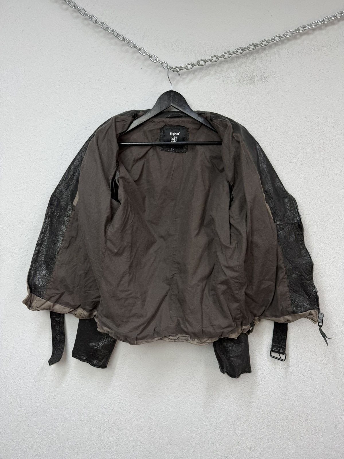 If Six Was Nine Rick Owens Style Bomber Cropped Leather Jacket Distressed Size US L / EU 52-54 / 3 - 9 Thumbnail