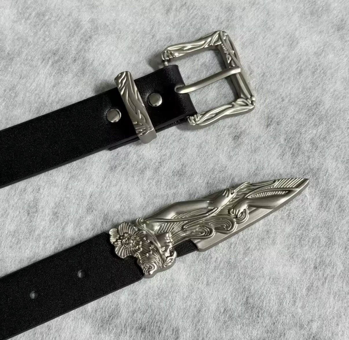 Other Western Punk Metal PU Leather Belt Size ONE SIZE - 2 Thumbnail