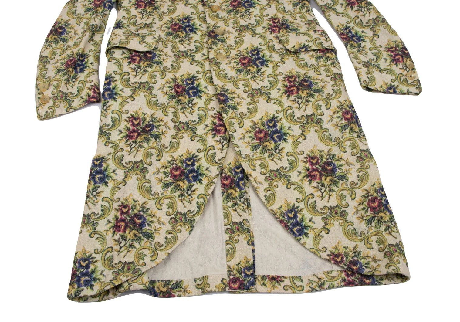 Yohji Yamamoto Cotton Floral Print Long Jacket