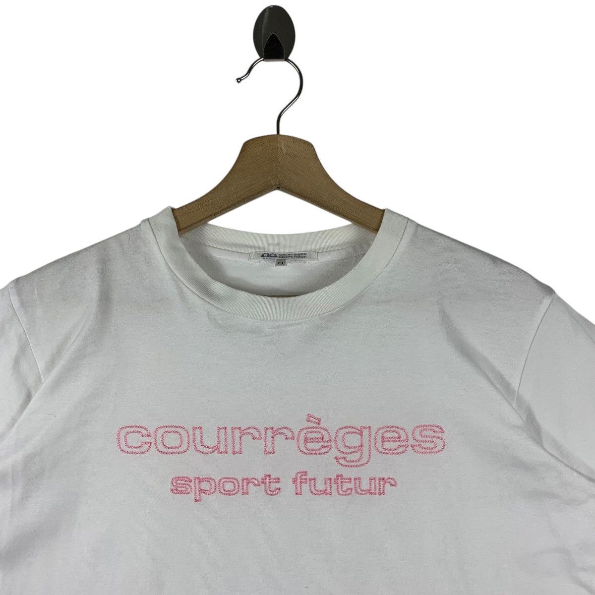 Vintage COURREGES sports futur spellout logo tee
