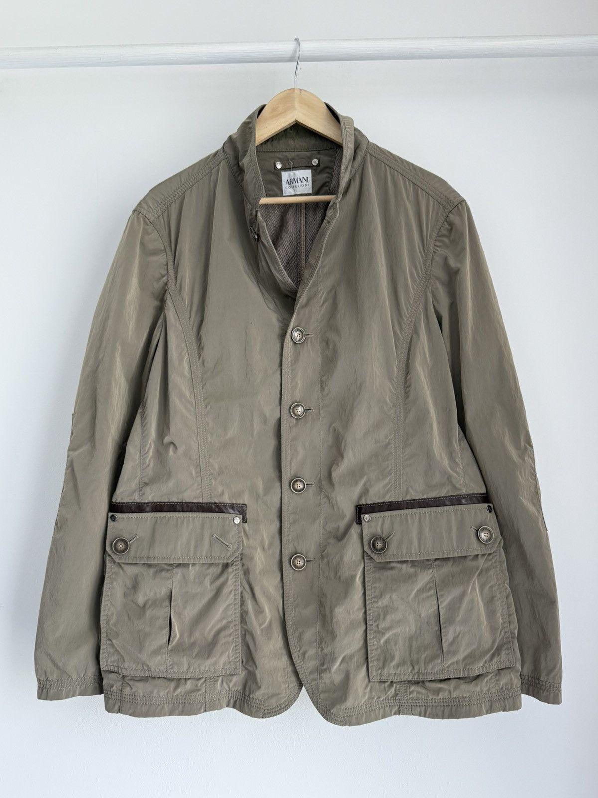 Giorgio Armani Vintage Giorgio Armani Collezioni Nylon Blazer Jacket Size US L / EU 52-54 / 3 - 2 Thumbnail