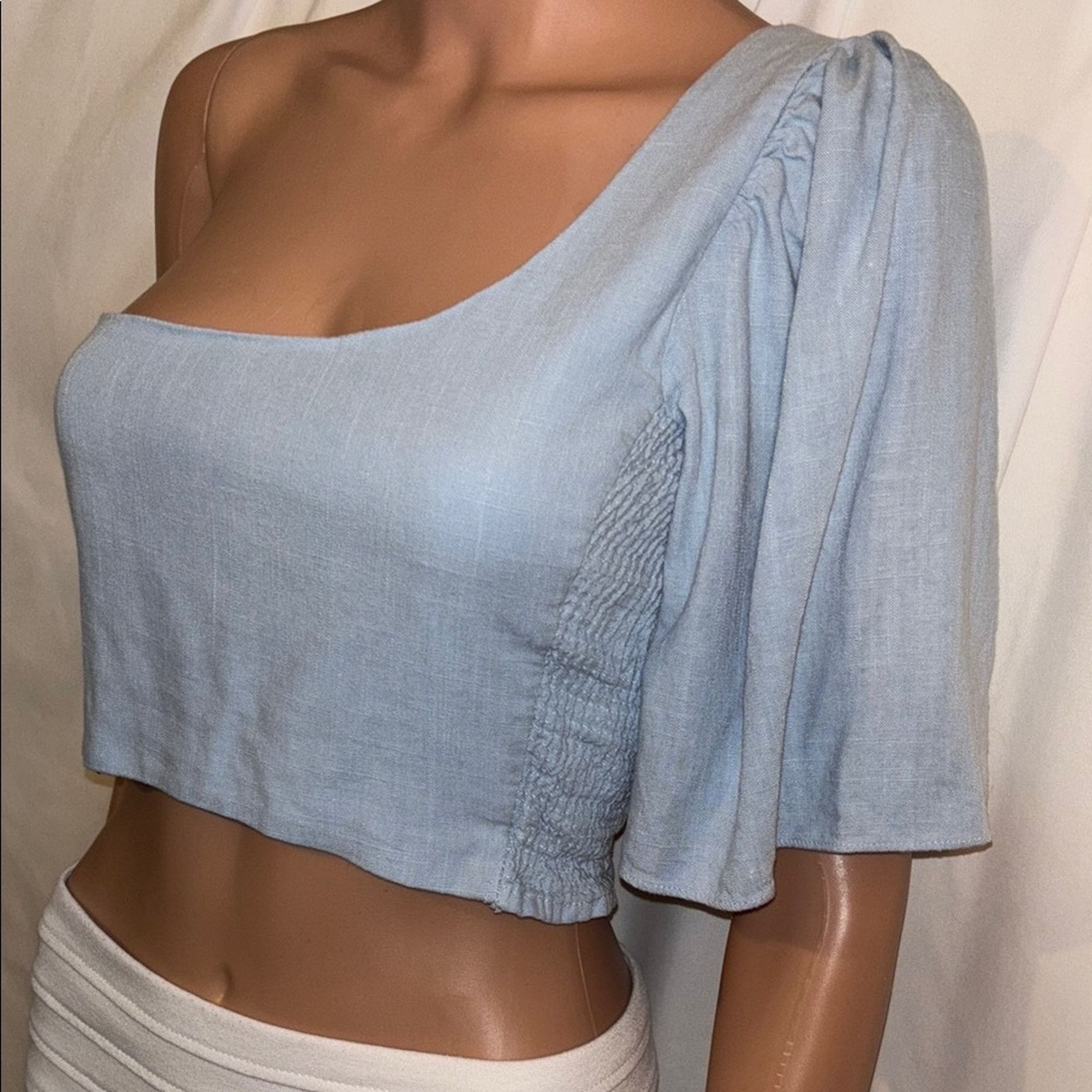 Zara Zara One-Shoulder Light Blue Top - XS Size XS / US 0-2 / IT 36-38 - 2 Thumbnail