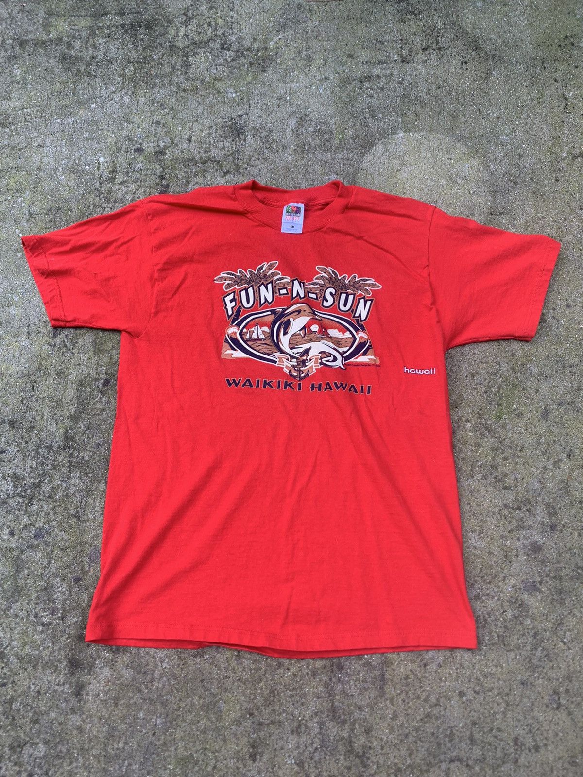 Fruit Of The Loom Vintage Waikiki Hawaii T Shirt Size US L / EU 52-54 / 3 - 1 Thumbnail