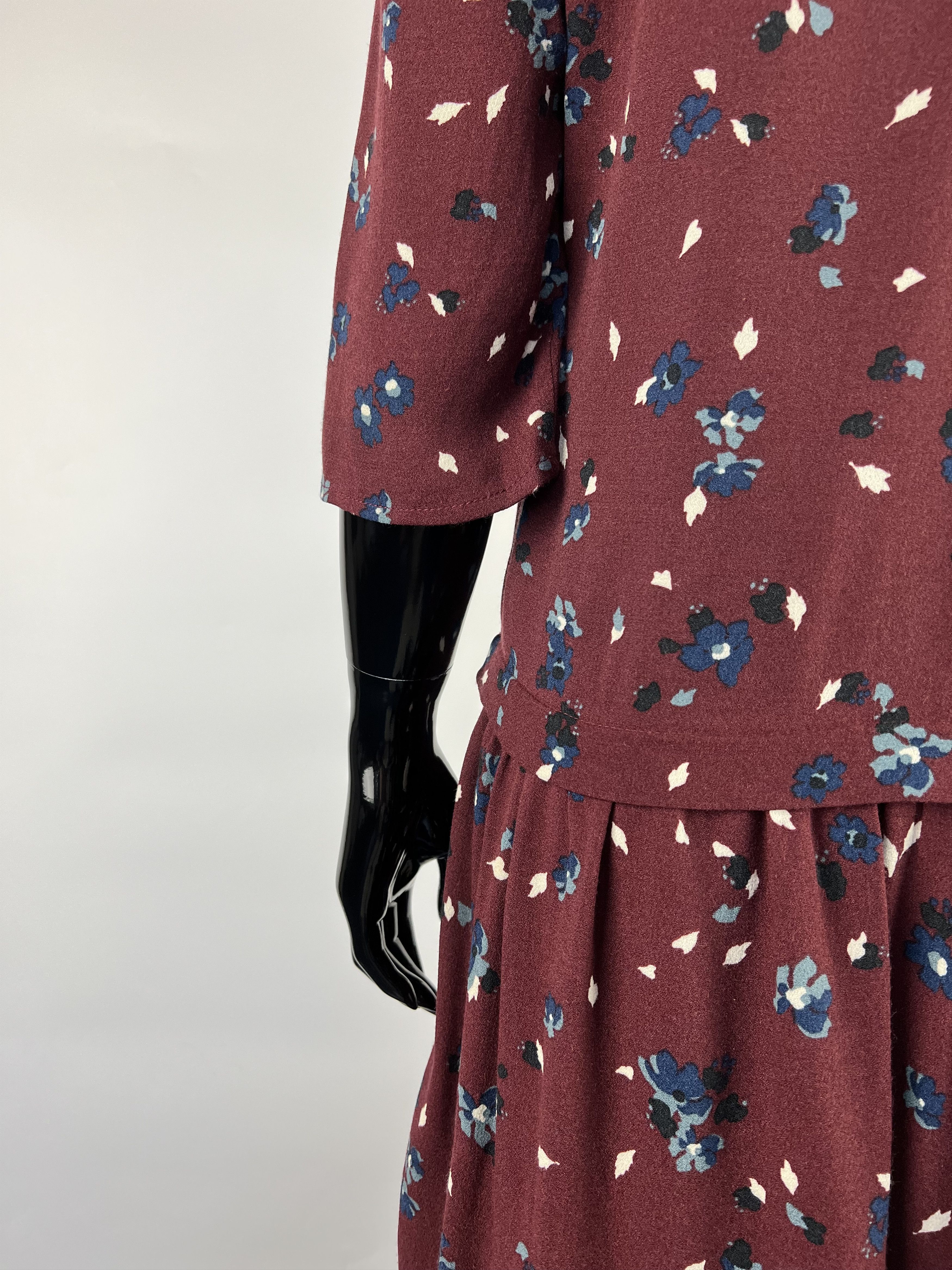 Sezane Sezane Burgundy Floral Print Half Sleeve Short Dress Size 36 Size S / US 4 / IT 40 - 9 Thumbnail
